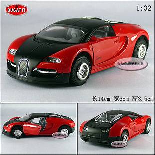 New Bugatti Vayron 132 Alloy Diecast Model Car With Sound&Light Red 