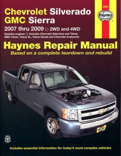 Chevrolet Silverado Suburban Tahoe 07 09 Haynes Manual