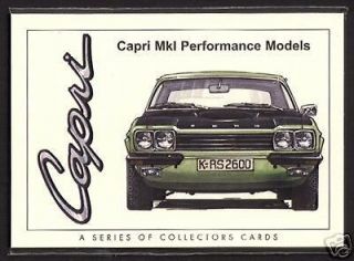 FORD CAPRI MK1 (1969 74)   Collectors Card Set   3000 E GT GXL RS3100 