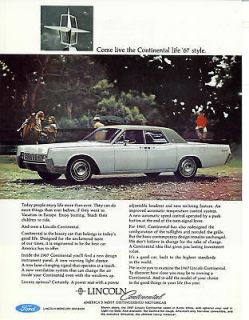 1967 Lincoln Continental Vintage Print Ad from 1966