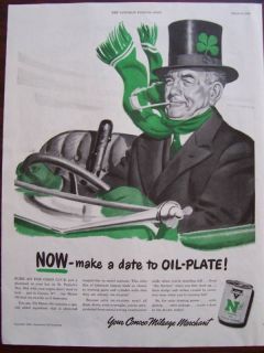 1948 Conoco Nth Motor Oil St. Patricks Day Shamrock Advertisement