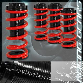 90 97 Honda Accord Suspension Coilovers+Scale Red Lower Springs Black 