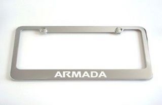 Nissan Armada Chrome Metal License Plate Frame +Screw Caps Brand New