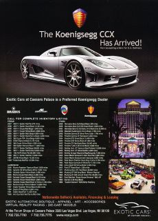 2007 2008 Koenigsegg CCX Supercar   Classic Vintage Advertisement Ad 