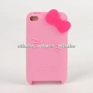 Hello Kitty For iPod Touch iTouch 4 Silicone Case Cover Protector Pink 