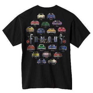 Famous Tails T Shirt   GTO Corvette IMPALA Cuda COUGAR Charger MUSTANG 