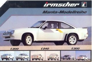 Opel Manta IRMSCHER i200 i240 i300 sales brochure