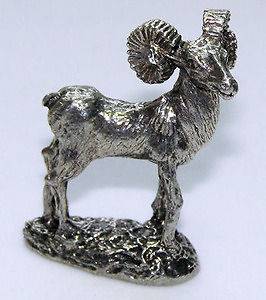 Ram Mountain Goat Pewter Figurine