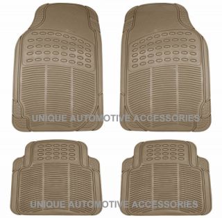 TOYOTA CAMRY COROLLA TACOMA 4 PCS BEIGE TAN RUBBER FRONT REAR FLOOR 