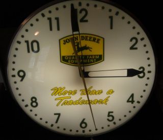 John Deere lighted Yoder Clock Works Advertising Sign (1997)