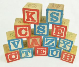vintage wooden alphabet blocks in Toys & Hobbies
