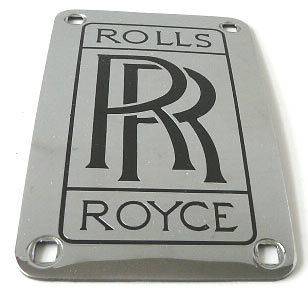 Rolls Royce engine plate (Trunk badge?) metal/chrome *MINT 