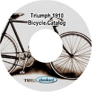 Triumph 1910 vintage bicycle catalog on CD