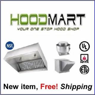   Makeup Air Exhaust Hood System Stainless Kitchen Vent Kitchen w/ Fans