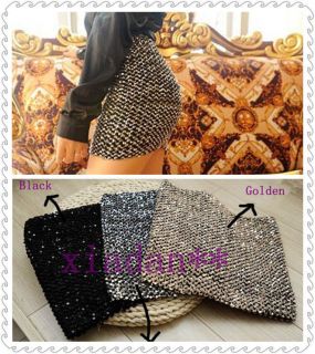 Fancy Shine Glitter All over Sequin Fitted Mini Hot Short Skirts