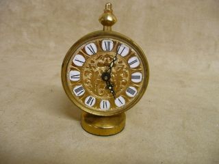 vintage mauthe gold tone alarm clock roman numeral time left