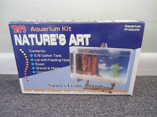   AQUARIUM KIT NATURES ART 5/8 GALLON TANK RECTANGULAR W/ EASEL STAND