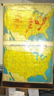 vintage pull down maps in Antiques