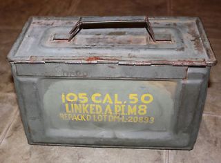 Vintage WWII WW2 Ammo .50 Cal Box M8 US Military