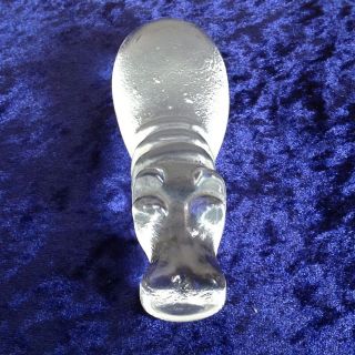 Vintage Kosta Boda Zoo Hippo Crystal Art Glass Paperweight