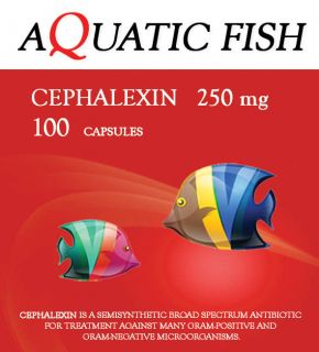 CEPHALEXIN 250mg 100 Capsules AQUATIC FISH ANTIBIOTIC
