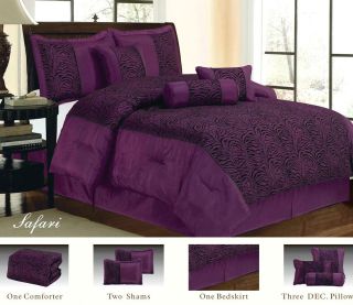   /King Size Zebra Comforter Set Purple/Black Animal Print Bed In a Bag