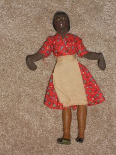 1938 Vintage Black Fred Braitling Dollhouse Doll RARE Woman Nanny