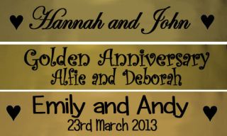 GOLD WEDDING BANNER GOLDEN ANNIVERSARY PARTY PERSONALISED DECORATIONS 