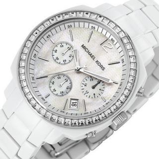   KORS Chronograph Ladies Analog Watch White Plastic Bracelet Crystals