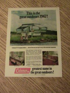 1967 COLEMAN CT 1 CAMPING TRAILER ADVERTISEMENT LADY AD