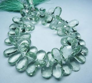 243CT. FACETED BRAZILIAN GREEN AMETHYST 9*13MM PEAR SHAPE BRIOLETTES 