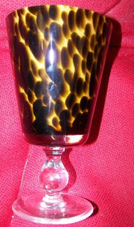 Tortoise wine or cocktail glass BEAUTIFUL QUALITY 6 3/4 TALL X 4 