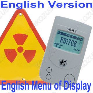 English Menu Radex RD 1706 NEW RADIATION DOSIMETER Digital Counter 100 