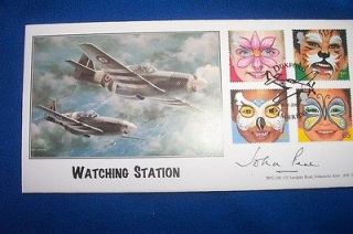 FDC STAMPS SIGNED WW2 PILOT GROUP Capt JOHN PEEL 145Sqn WATCHING 