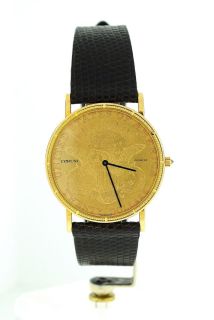CORUM SOLID 18K 20 Dollar 1901 Liberty Gold Coin Wristwatch XLNT