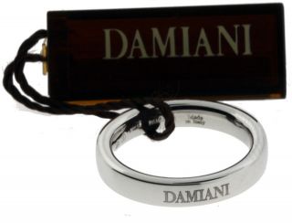 DAMIANI RING IN 18 KARAT WHITE GOLD NEW IN BOX 3.5MM SIZE 6 COMFORT 