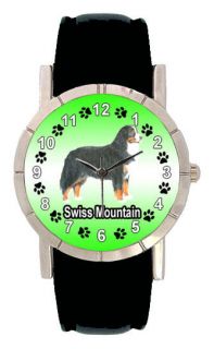   Swiss Mountain Dog Men Lady Genuine Leather Quartz Wrist Watch SA1055