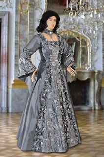 Medieval Renaissance Gown Dress from Taffeta Included Necklace, Size 