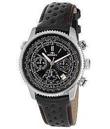 MENS ROTARY AQUASPEED GS00100/04 BLACK LEATHER STRAP WATERPROOF CHRONO 