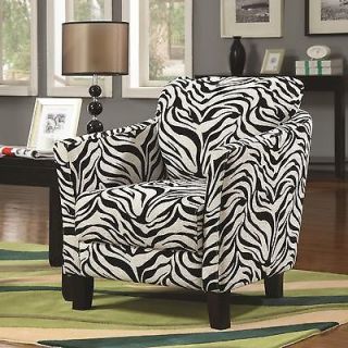 Zebra or Leopard Accent Chair Upholstered Jungle Print Pattern   FREE 
