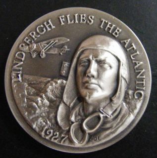 Longines Lindburgh Flies The Atlantic 1927 High Relief Medal 