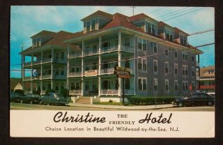 1950s Christine The Friendly Hotel Old Cars Wildwood NJ