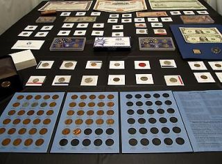 BIG COIN COLLECTION LOT, PROOFS, PIRATE, GOLD, SILVER, WWII, WHEAT 