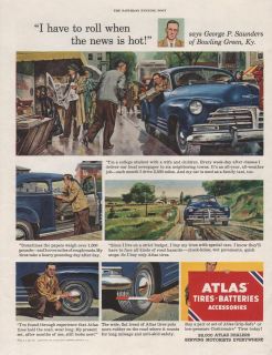 1951 VINTAGE ATLAS TIRES BATTERIES ACCESSORIES I WAS RACING NIGHTFALL 