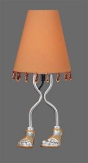 EVE TABLE FEET LAMP, CORAL SHADE WITH MATCHING SANDALS