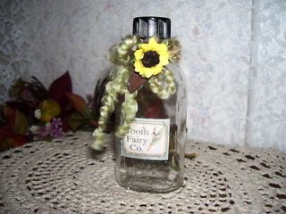 DECORATIVE TOOTH FAIRY BOTTLE CLEAR GLASS BROCKWAY