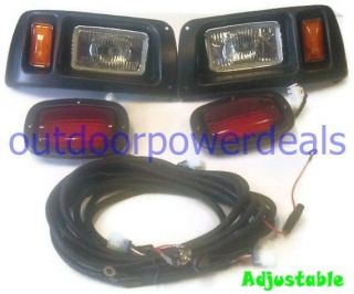 Club Car DS Golf Cart HEAD LIGHT KIT with LED Taillights Adjustable 