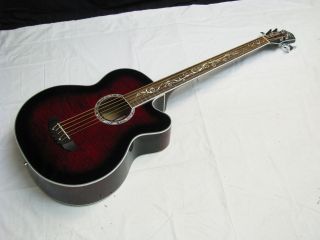   Dragonfly 5 string acoustic BASS guitar Trans Black Cherry red   B