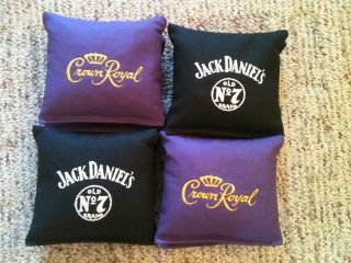 CROWN ROYAL VS. JACK DANIELS EMBROIDERED CORN HOLE BAGS(8)