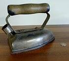 Antique Primitive Electric Iron with Wooden Handle   Very heavy